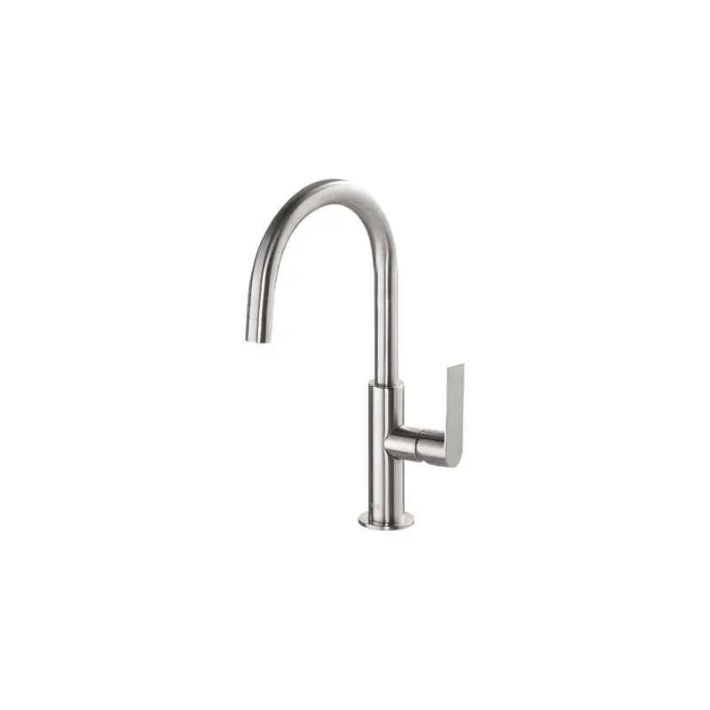 Monomando lavabo tres exclusive loft caño curvo 324 mm acero 20020505ac - Griferia Loft-Tres