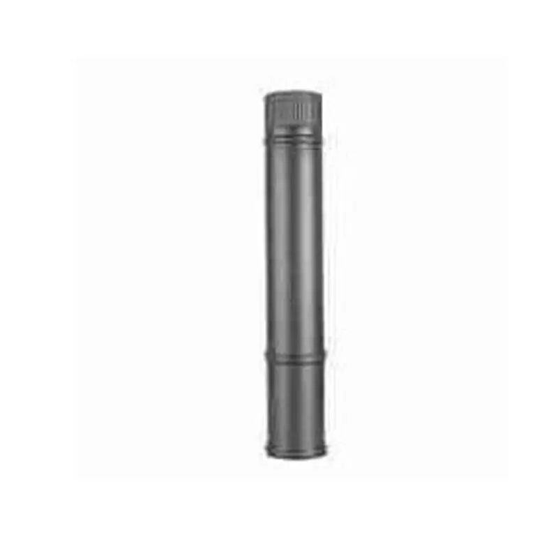 Tubo pellet extensible fr pared simple inox pintado grafito 80x350-560mm
