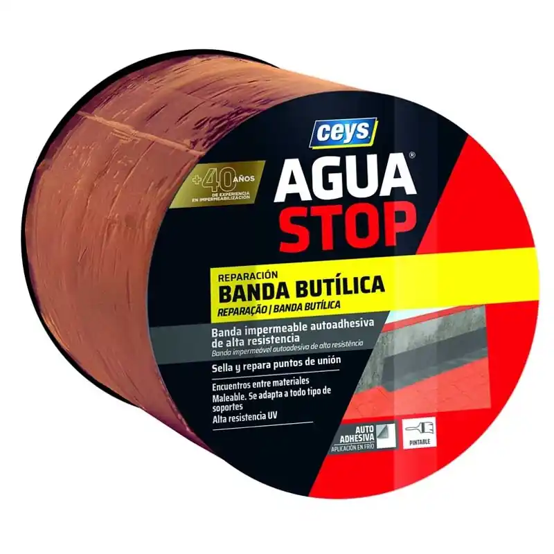 Banda butilica ceys agua stop impermeable 10mx15cm teja - Impermeabilizante exterior