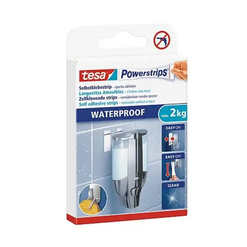 Tira powerstrips waterproof tesa grande blanca - Cinta doble cara