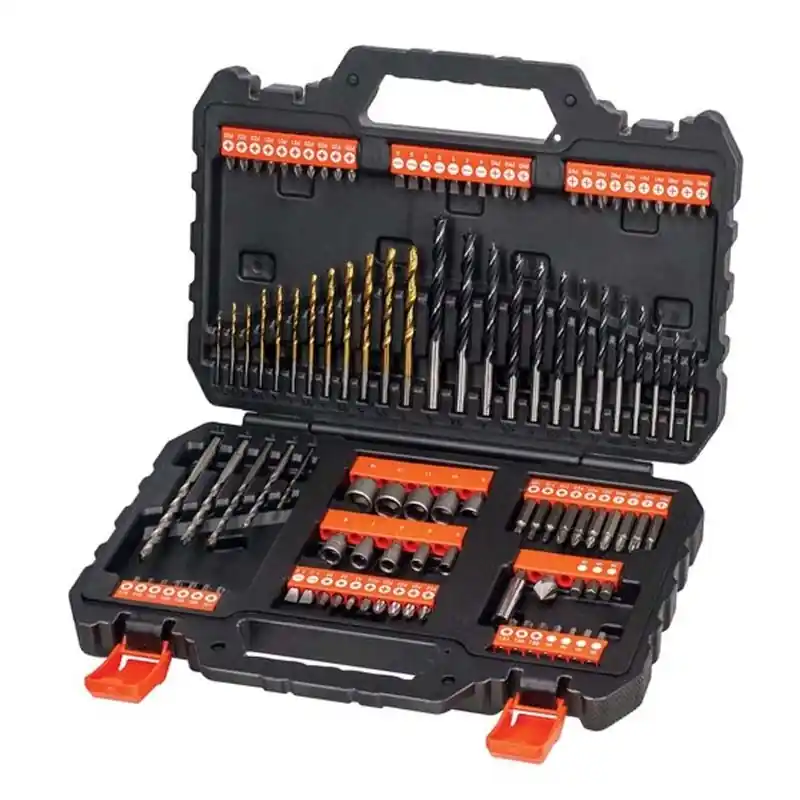 Juego brocas y puntas atornillar black and decker 109 piezas + maletin - Juego de brocas