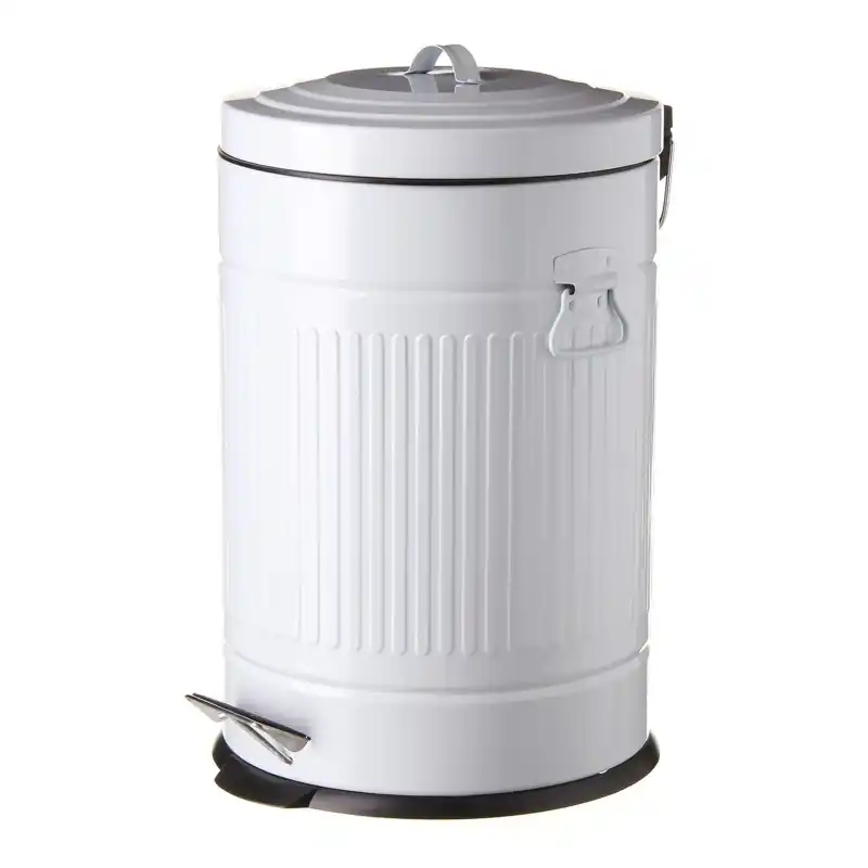 Cubo de basura retro 20 l blanco - Cubos de basura