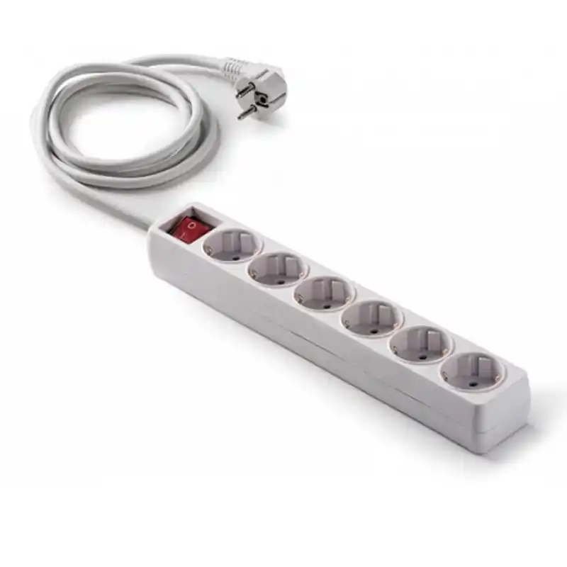 Base multiple eco con interruptor famatel blanco 6 tomas 3m - Regletas de enchufes