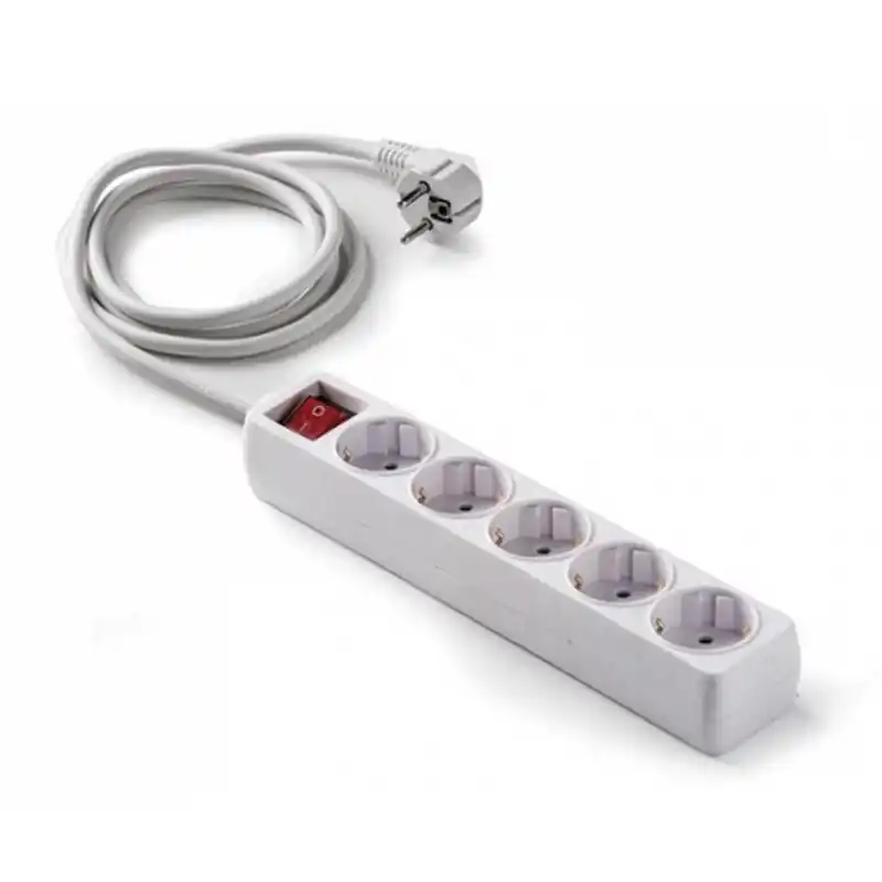 Base multiple eco con interruptor famatel blanco 5 tomas 3m - Regletas de enchufes