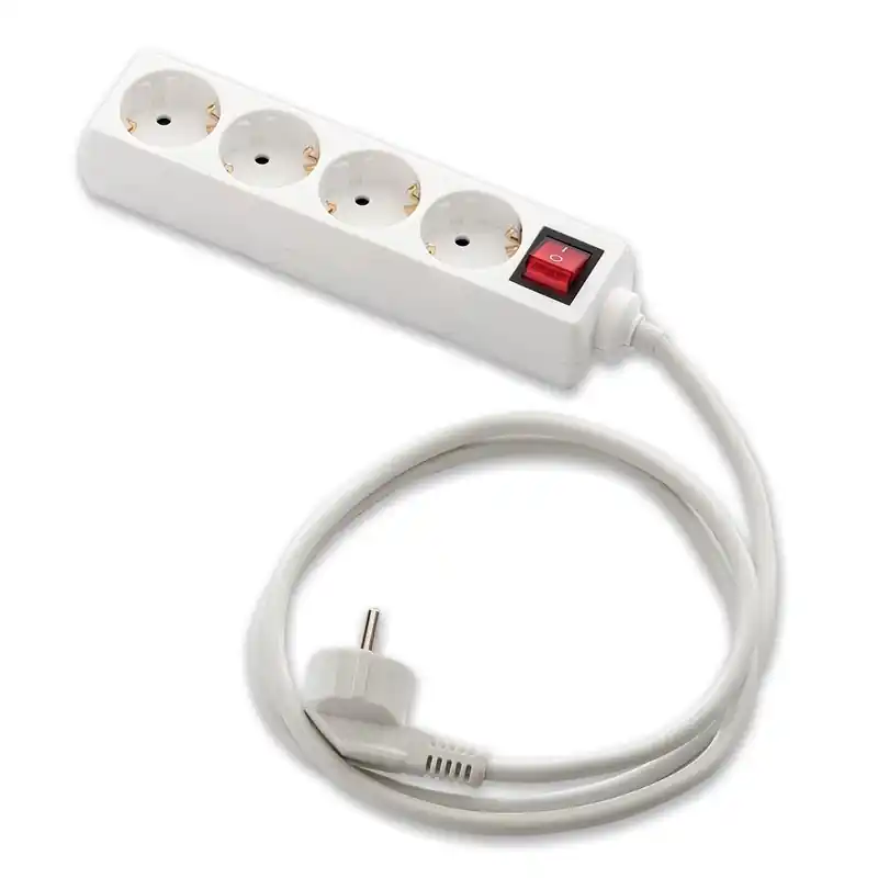 Base multiple eco con interruptor famatel blanco 4 tomas 3m - Regletas de enchufes