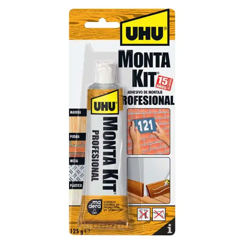 Adhesivo montaje uhu monta kit profesional 125gr - Pegamento de contacto