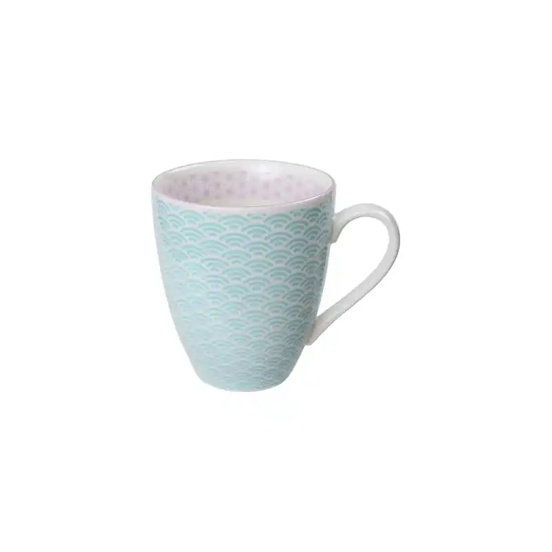Taza mug porcelana tokyo celeste borde violeta 300 ml - Tazas desayuno, bols,mugs