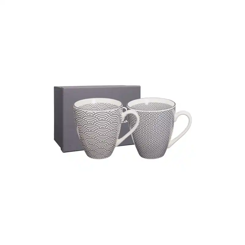 Taza mug porcelana nippon grey 2 unidades 300 ml - Tazas desayuno, bols,mugs