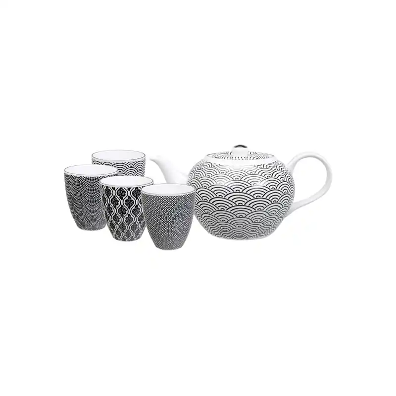 Tetera nippon black con 4 tazas - Teteras