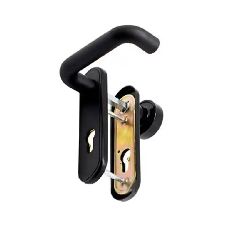 Manilla y pomo puerta cortafuegos 704 micel negra con llave - Manetas puertas