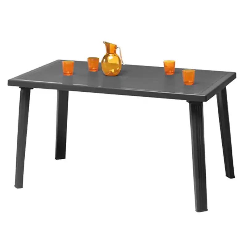 Mesa rectangular resina domingo antracita 130x75cm - Mesas de jardín
