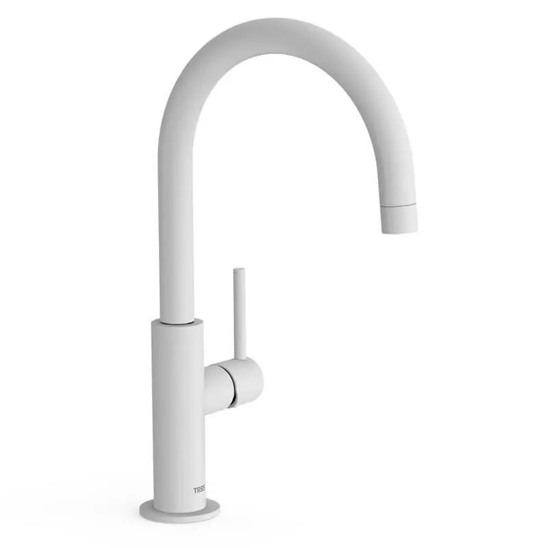 Monomando lavabo tres study alto con maneta lateral 324mm blanco mate 26290402bm - STUDY TRES monomando lavabo curvo