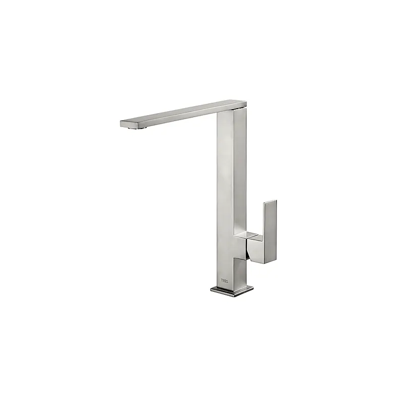 Monomando cocina tres exclusive cuadro fregadera vertical 506486003 maneta acero - Monomando cocina de repisa