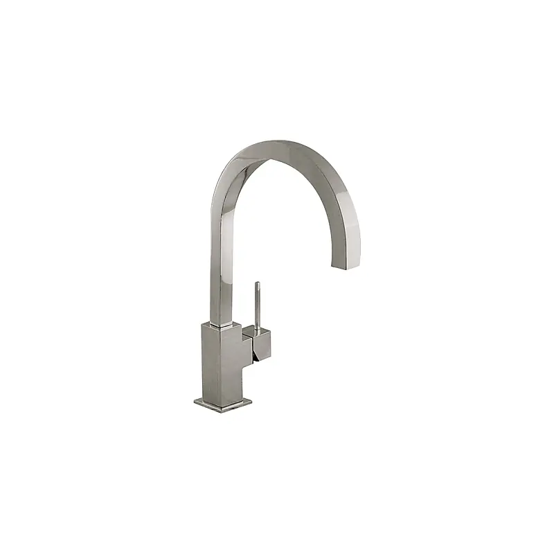 Monomando cocina tres exclusive cuadro vertical caÑo curvo acero 22x22 53049703 - Monomando cocina de repisa