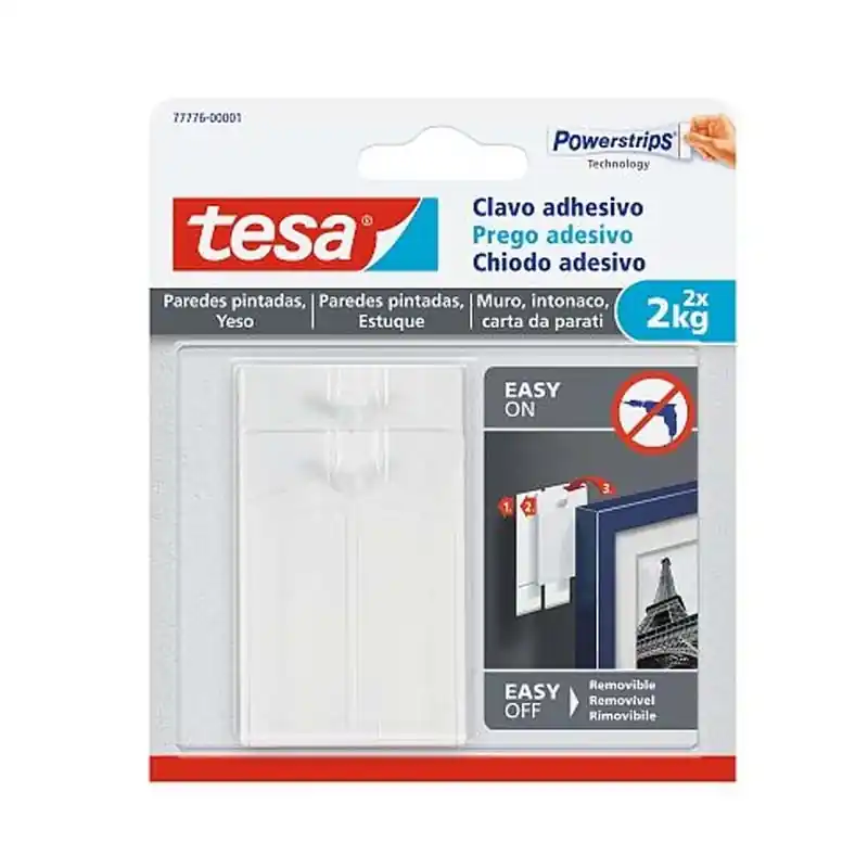 Clavo adhesivo tesa para paredes pintadas y yeso 2kg - Cinta doble cara