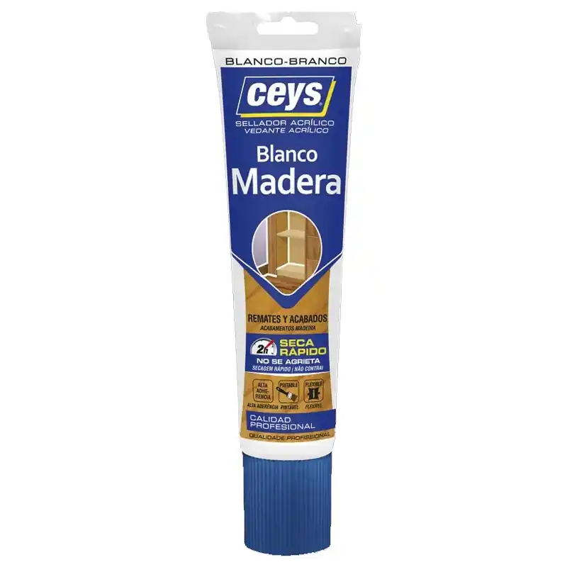 Sellador acrilico madera ceys 125ml blanco - Siliconas y masillas