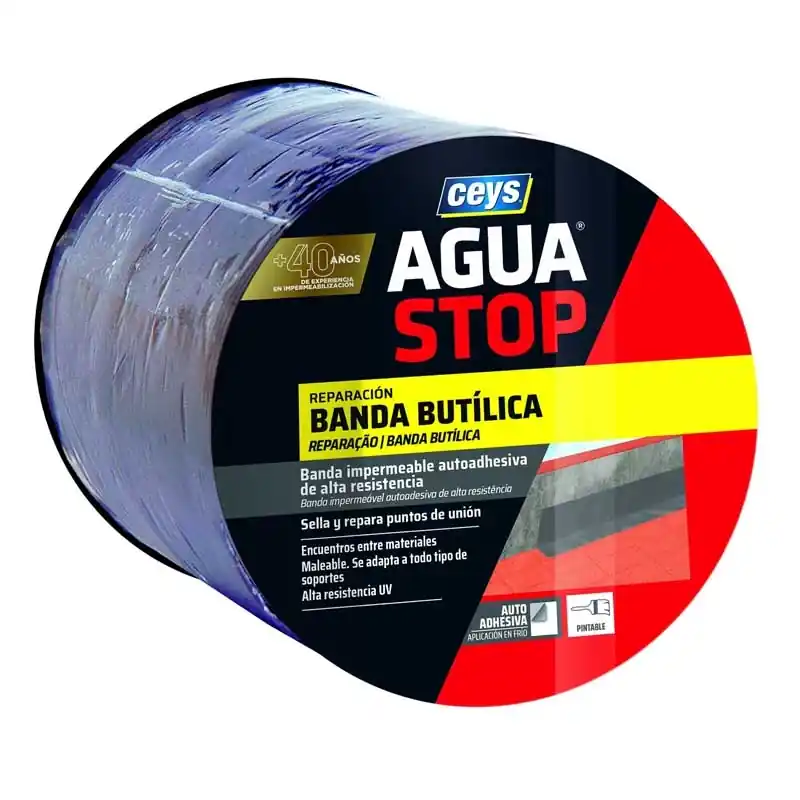 Banda butilica ceys agua stop impermeable 10mx15cm gris - Impermeabilizante exterior
