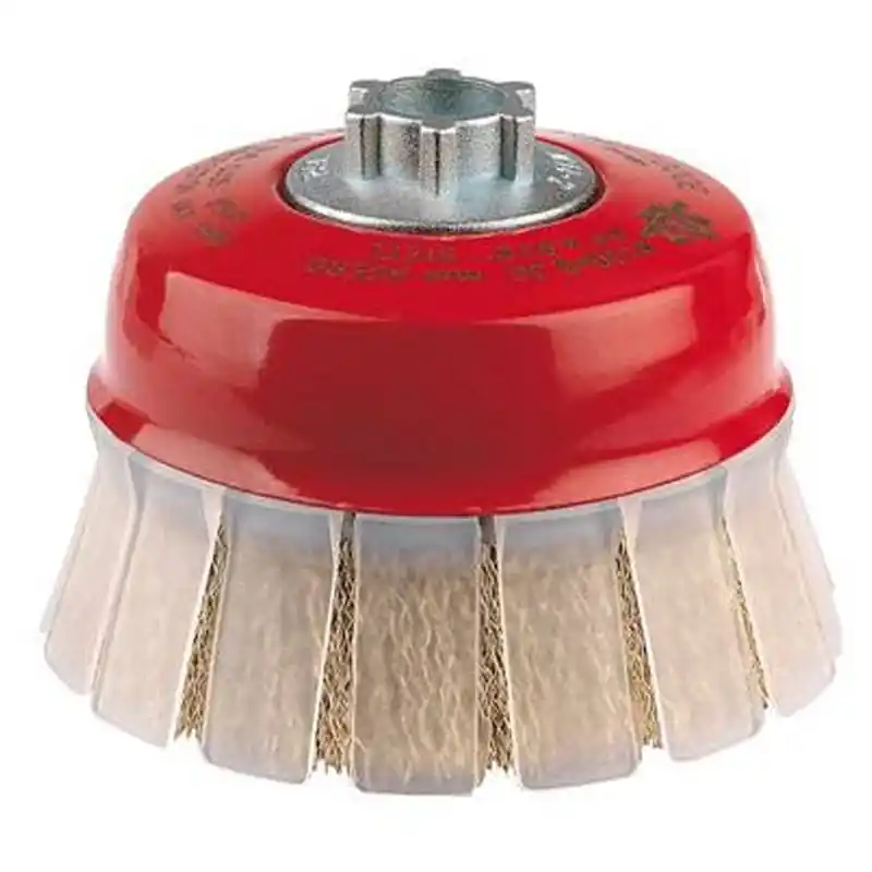 Cepillo taza jaz guarda pua ondulada latonada m14 100mm - Cepillos taza