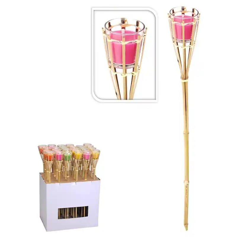 Antorcha jardin vaso cristal cintronela 75x7,5cm - Velas decorativas