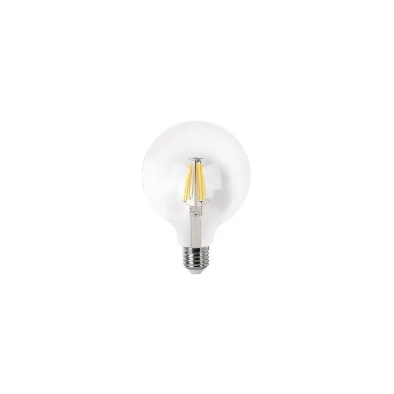 Bombilla led filamentos globo g80 clara e-27 8w matel luz fria