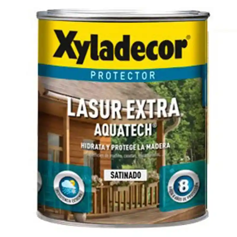 Protector lasur extra xyladecor aquatech satinado roble 750 ml - Barniz para madera exterior