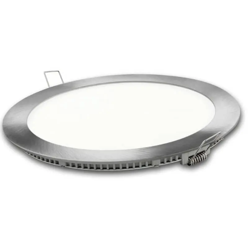 Downlight led matel 6w redondo plata luz calida 2700k 550 lm ø120 mm