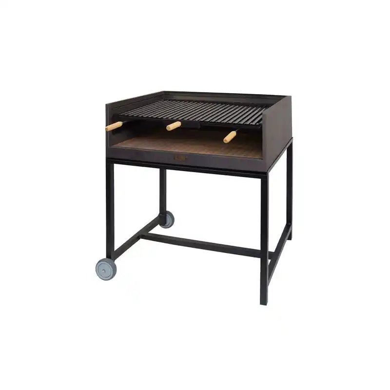 Barbacoa carbon y leÑa con ladrillo refractario imex el zorro 71599 parrilla esmaltada - Barbacoas de carbón