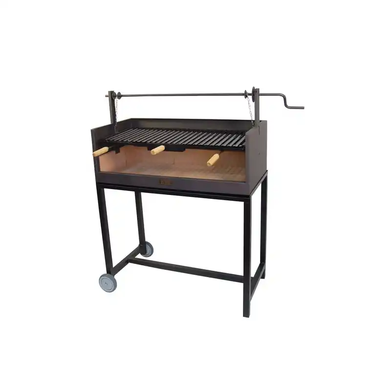 Barbacoa carbon y leÑa con ladrillo refractario imex el zorro 71493 parrilla esmaltada - Barbacoas de carbón