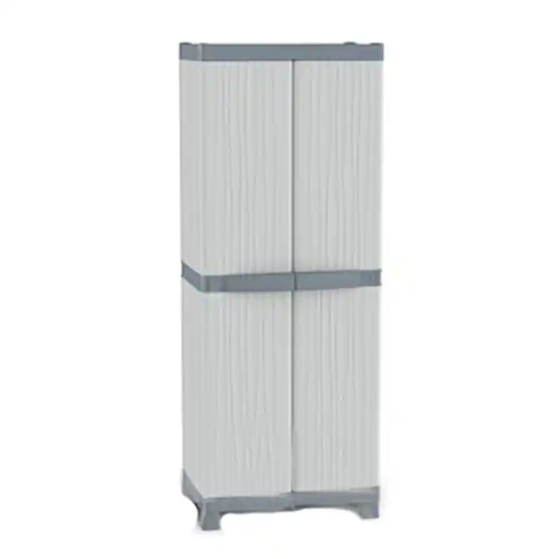 Armario resina terry 4 estantes wave gris 181,8x70x43,8cm - Armarios de resina