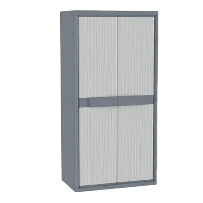 Armario resina terry escobero wave jumbo xl gris 180x89,7x53,7cm - Armarios de resina