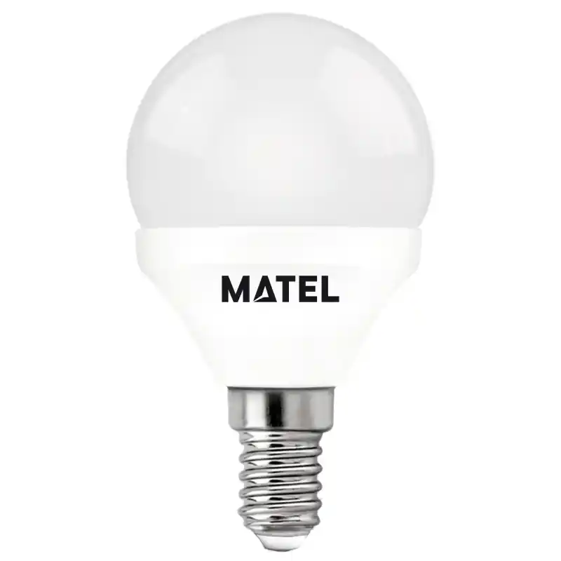 Bombilla led esferica e-14 8w 780 lumenes matel aluminio pc - luz neutra