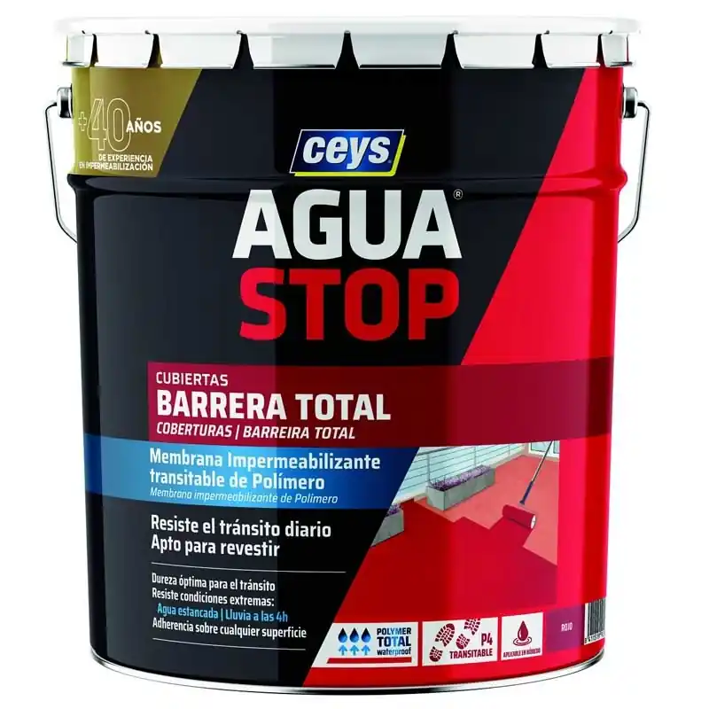 Impermeabilizante ceys aguastop barrera total 14kg rojo - Impermeabilizante exterior