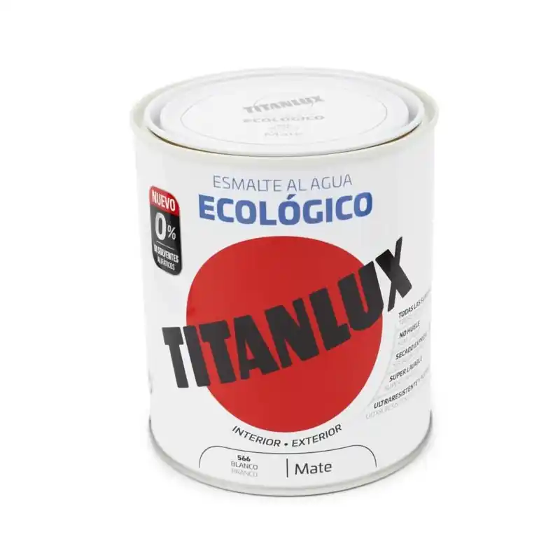 Esmalte al agua titan mate 750 ml 566 - blanco