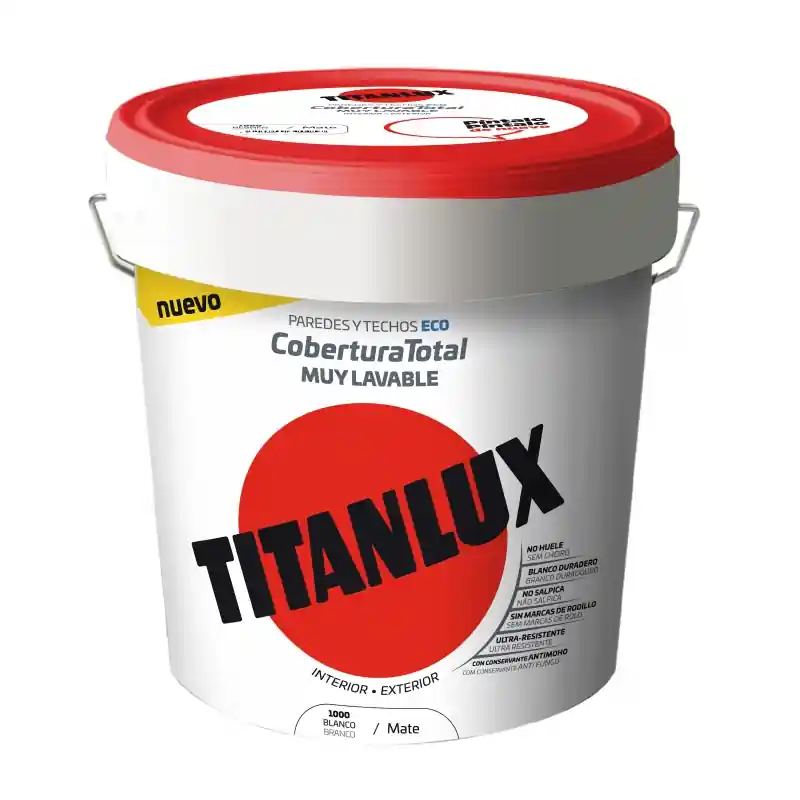 Pintura titanlux cobertura total 15 litros blanco - Pintura plastica interior