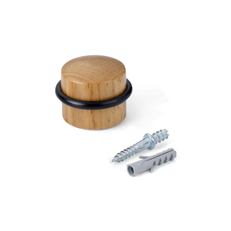 Tope puerta madera con tornillo roble - Topes puertas