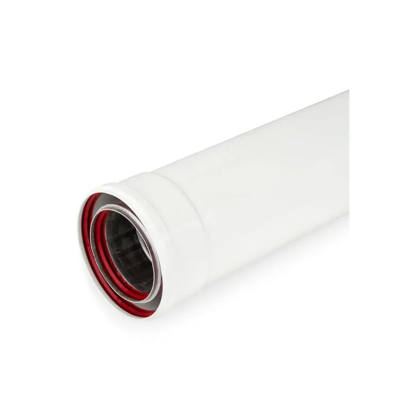 Tubo coaxial estanco m-h aluminio 80-110x1000