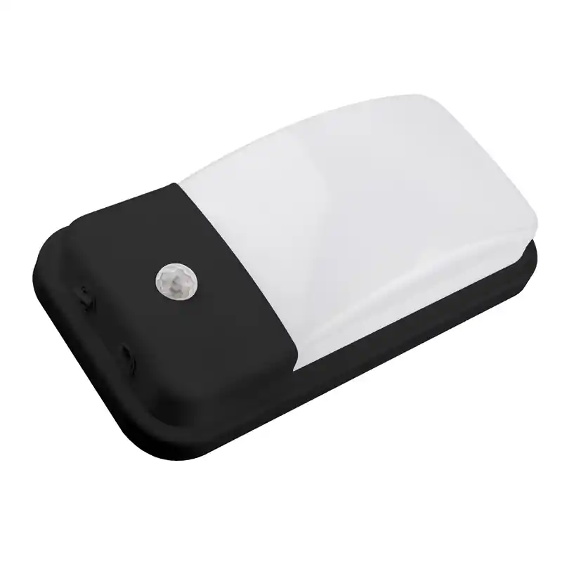 Aplique led luz fria rectangular con sensor 20w ip65 negro - Apliques de exterior