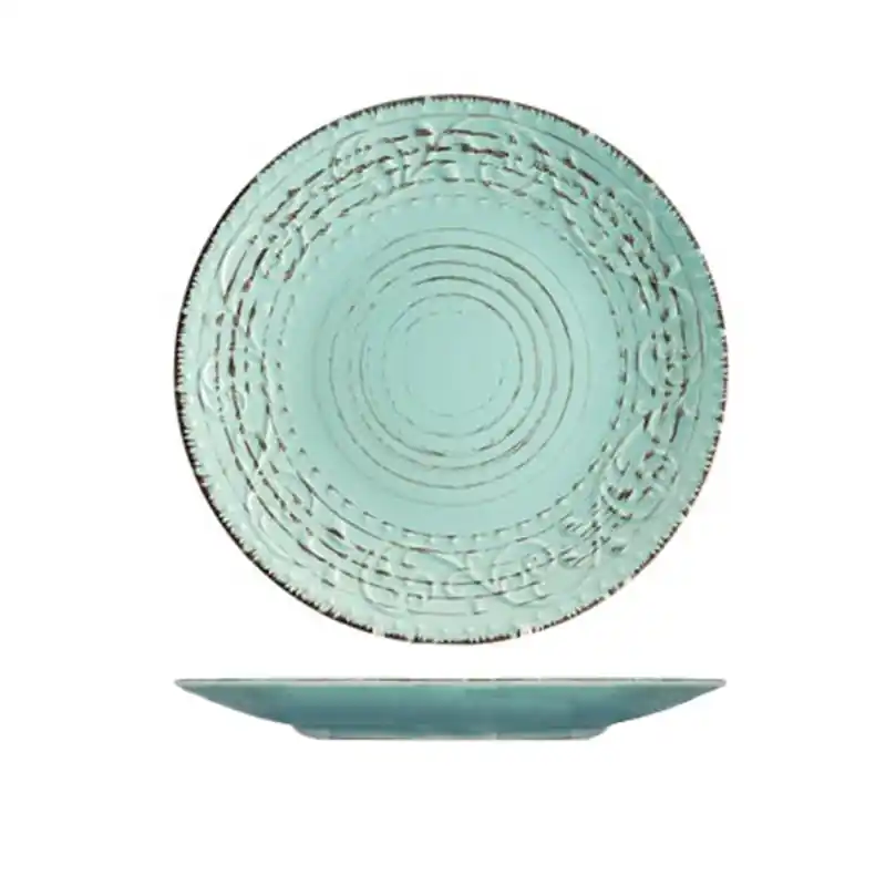 Plato llano gres h&h courtyard azul 27,5cm - Platos