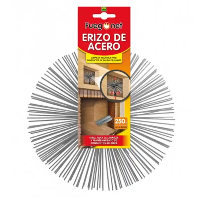 Kit deshollinador fuegonet erizo de acero 250 mm - Mantenimiento de calefacción