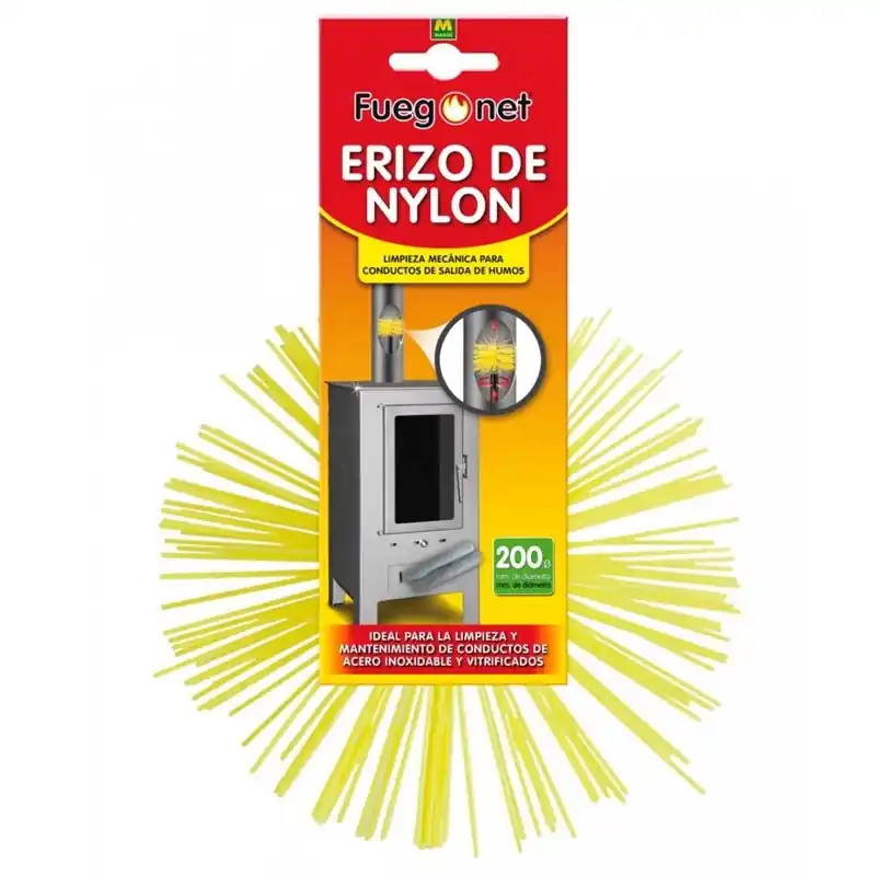 Kit deshollinador fuegonet erizo de nilon 200 mm - Mantenimiento de calefacción