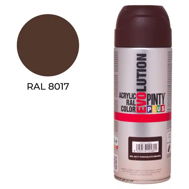 Pintura spray pintyplus evolution acrilica 520 cc marron ral 8017 - Pintura en spray