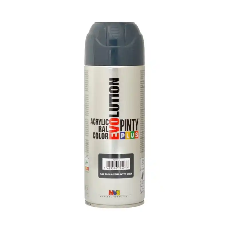 Pintura spray acrilica pintyplus gris antracita brillo 520 cc ral 7016 - Pintura en spray