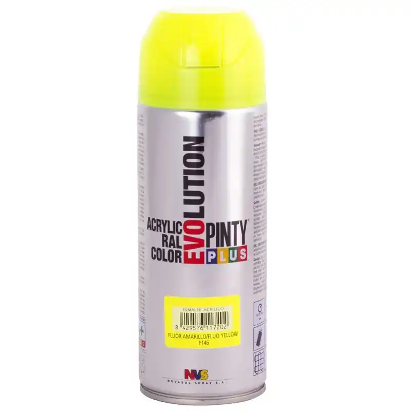 Pintura spray acrilica pintyplus amarillo fluorescente 520 cc - Pintura en spray