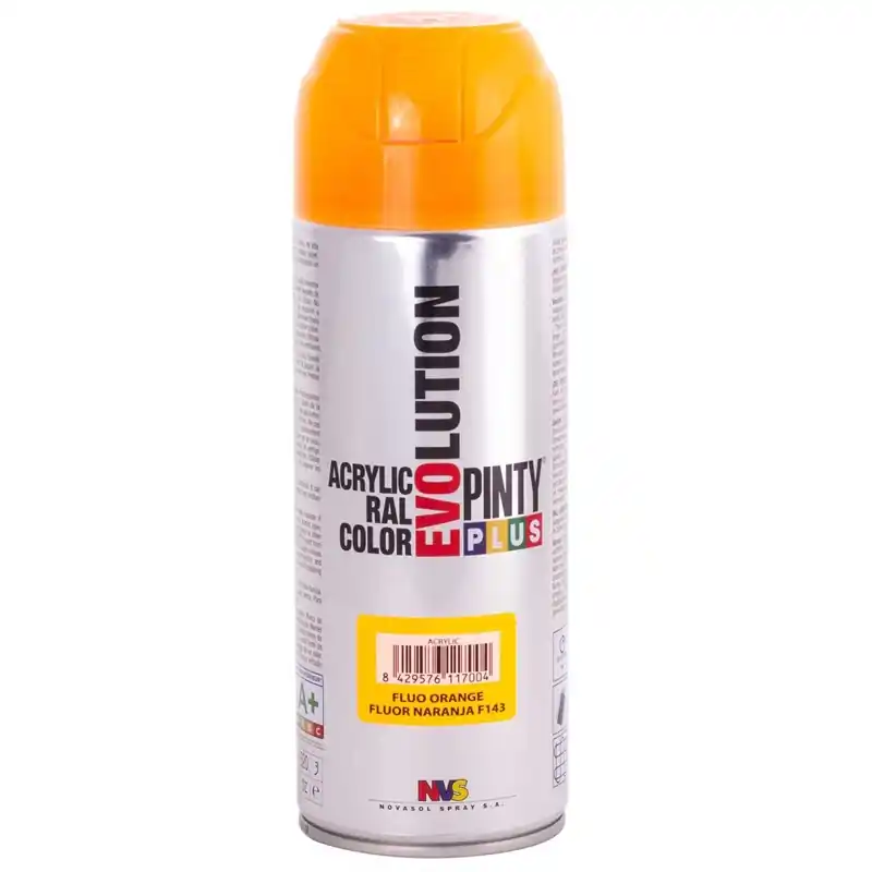 Pintura spray acrilica pintyplus naranja fluorescente 520 cc - Pintura en spray
