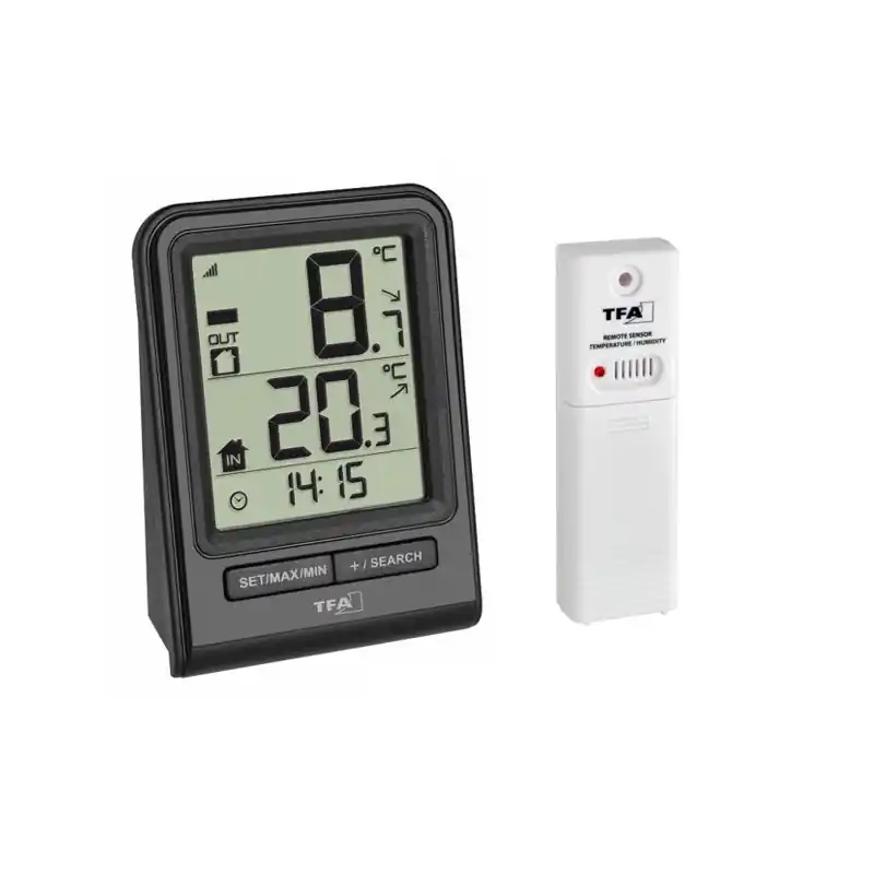 Termometro digital inalambrico con sensor exterior tfa - Termómetro
