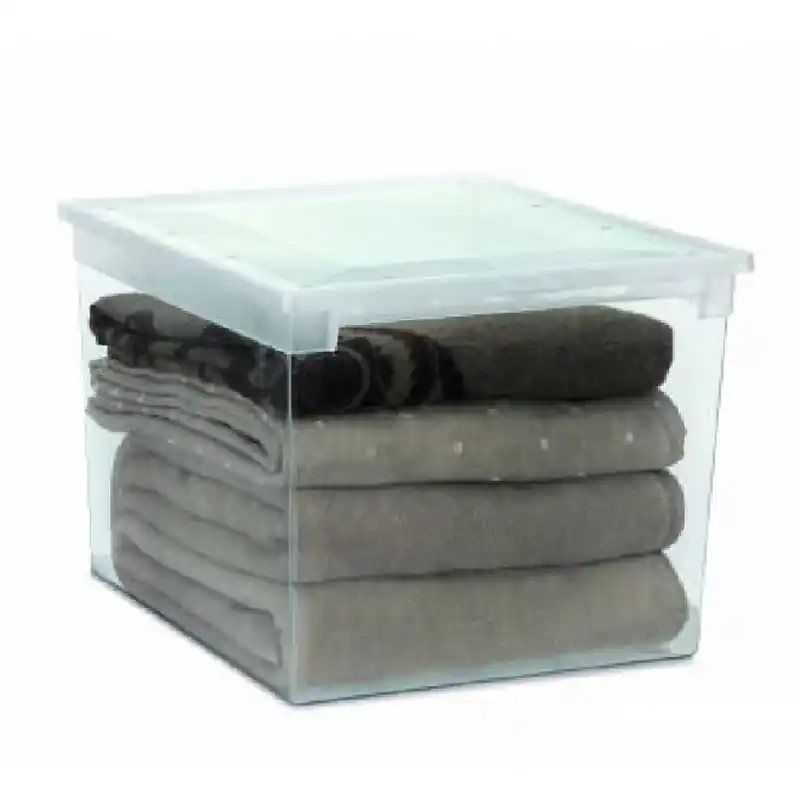 Caja organizadora multiuso terry light box transparente 50l - Cajas organizadoras