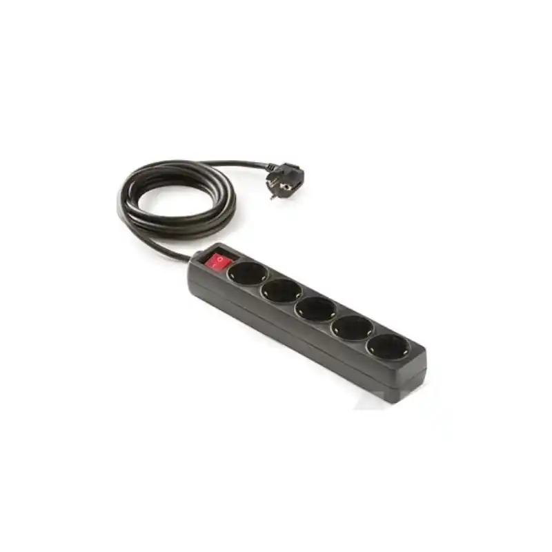 Base multiple eco con interruptor famatel negra 5 tomas - Regletas de enchufes
