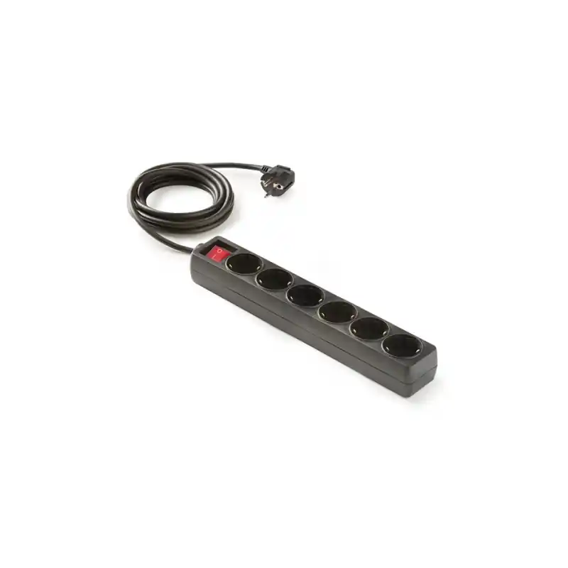 Base multiple eco con interruptor famatel negra 6 tomas - Regletas de enchufes