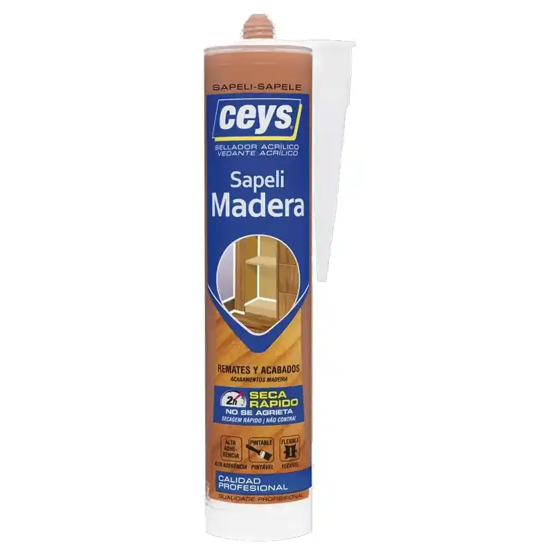 Sellador acrilico madera ceys 280ml sapeli - Siliconas y masillas