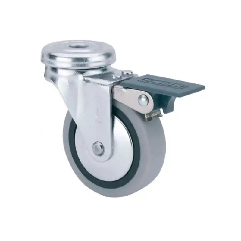 Rueda mueble giratoria b goma d50 alex 10mm agujero pasante - Ruedas para muebles
